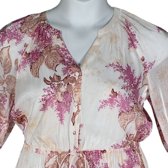 Lauren Conrad Womens M Floral Chiffon Tiered Ruffle Dress Feminine Cottagecore - Picture 4 of 16